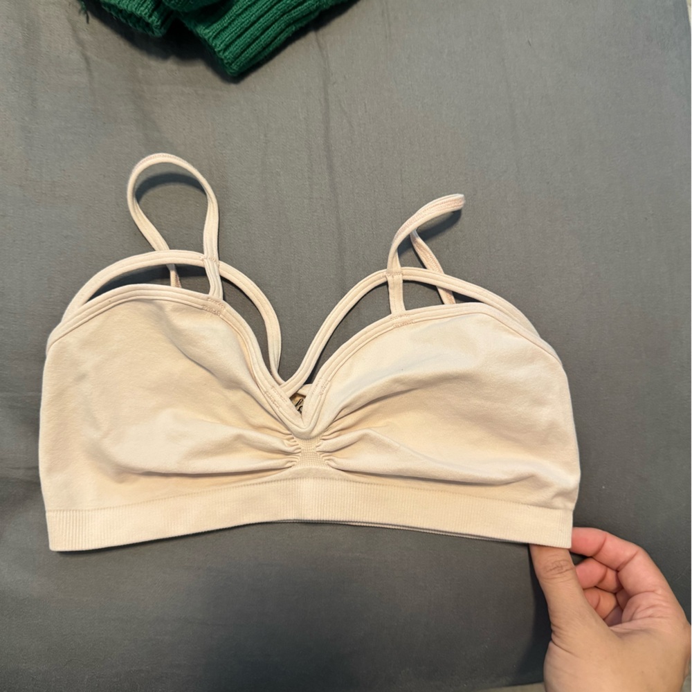 Light pink strappy bralette from LF. one size